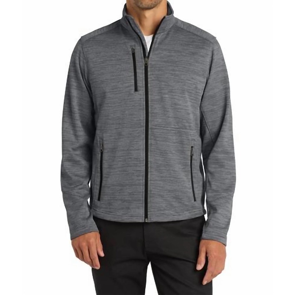 (B4) Port Authority Unisex Digi Stripe Fleece Jacket Gray L F231